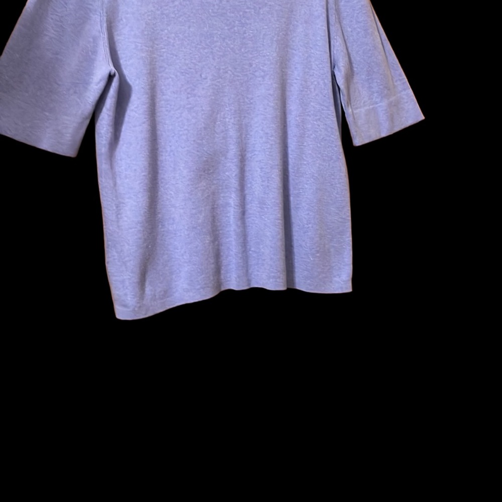 Talbots Cotton Blend Violet Round Neck Elbow Length Sleeves Sweater Top Size L - Picture 8 of 12